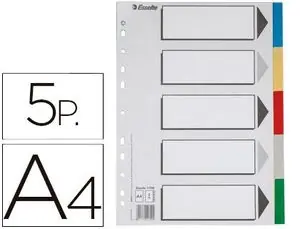 Separador Esselte Plastico Juego de 5 Separadores Din A4 con 5 Colores Multitaladro Precio Reducido