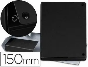 Carpeta Proyectos Pardo Folio Lomo 150 mm Carton Forrado Negro con Broche Solo Hoy