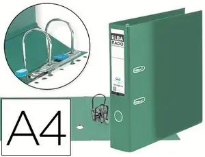 Auténtico Archivador de Palanca Elba Carton Forrado Din A4 Verde Lomo de 80 mm Rado