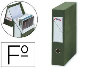 Últimas Unidades Archivador con Tapa Pardo Carton Forrado Ollao Lomo Din A4 80 mm Color Verde 335X250X80 mm