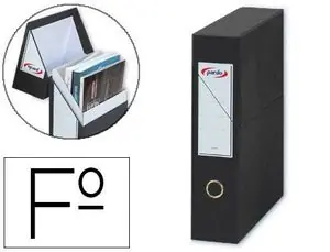 Archivador con Tapa Pardo Carton Forrado Ollao Lomo Din A4 80 mm Color Negro 335X250X80 mm Nuevo Modelo