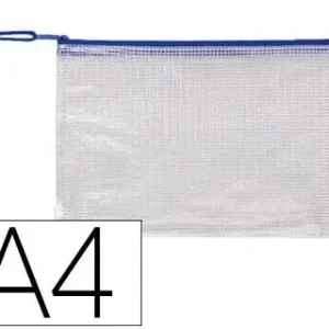 Bolsa Multiusos Tarifold Pvc Din A4 Apertura Superior con Cremallera Portaboligrafo y Correa Azul Imprescindible (Must-Have)