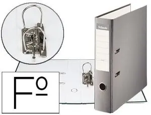 Archivador de Palanca Esselte Carton Forrado Pvc Folio Lomo de 75 mm con Rado Gris Devolución Gratuita