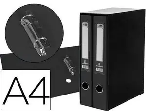 Modulo Liderpapel 2 Archivadores Folio 2 Anillas Mecanismo de Palanca 75Mm Negro Edición Limitada