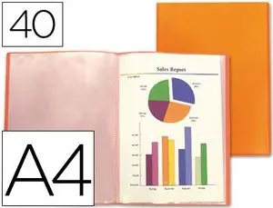 Carpeta 40 Fundas Liderpapel A4 Pp Naranja Traslucido Frosty Precio Reducido