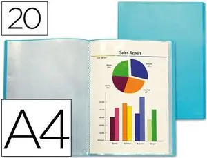 Carpeta Liderpapel Escaparate 47042 20 Fundas Polipropileno Traslucida Din A4 Azul Frosty Económico