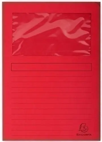 Subcarpeta Ventana A4 120 Gr Exacompta Rojo Claro Paquete 25 ud Máxima Calidad