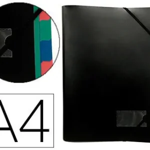 Popular Carpeta Clasificadora 12 Dptos Pp A4 Negra