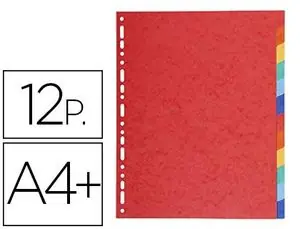 Separadores Exacompta Cartulina Brillo Juego de 12 Separadores Din A4+ Multitaladro Ordenar Ahora Mismo