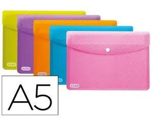 Carpeta Elba Urban Dossier Broche Polipropileno A5 Pack de 5 Colores Surtidos Profesional