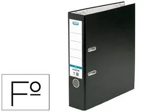 Archivador de Palanca Elba Carton Forrado Pvc con Rado Top Folio Lomo 80 mm Negro Profesional