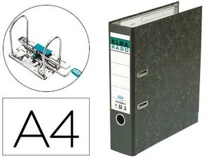 Archivador de Palanca Elba Carton Forrado Jaspeado con Rado Din A4 Lomo de 80 mm Negro Mejor Precio