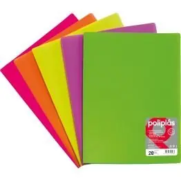Entrega Rápida Carpeta 30 Fundas Poliplas Pp Fº Fluorgraf Naranja