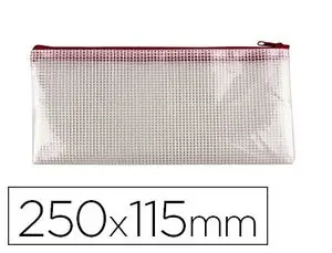 Auténtico Bolsa Multiusos Cremallera Q-Connect 250X115 mm Rojo