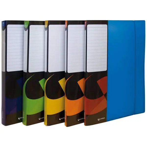 Súper Precio Carpeta 20 Fundas Fº Poliuro Traslucido Azul C/tarjeta Rojo