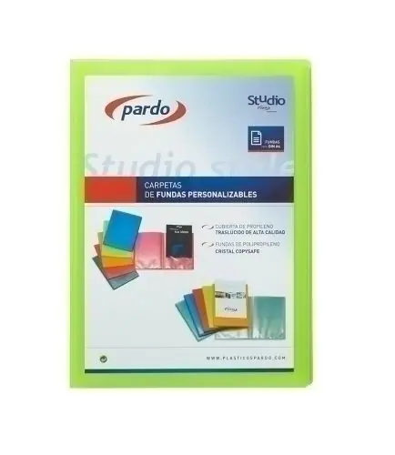 Carpeta Fundas (Tarifario) Pardo Studio Style Personalizable Pp Fº 10 F. Verde Precio Económico