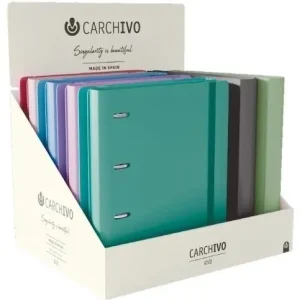 Carpebloc Carchivo 360 Lisos Pp Rig A4 4 An. mixtas 35Mm con Rec. 100 Hj. Cuadric. 5X5 Expositor de 10 Devolución Gratuita