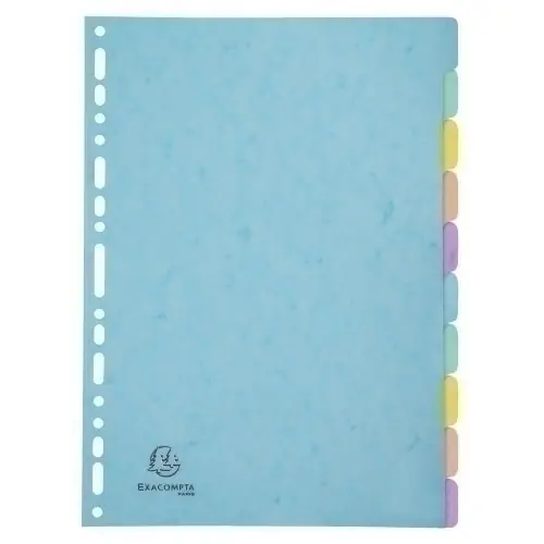 Solo Por Tiempo Limitado Separadores Exacompta Aquarel Cartulina Lustrada A4 400G 10 Pestañas 17 Taladros