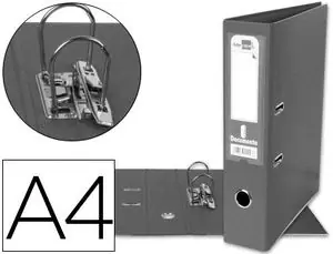 Archivador Palanca Liderpapel A4 75 mm Forrado Pvc con Rado Gris Ocasión Especial