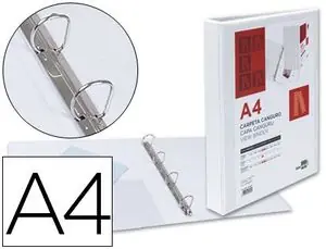Stock Limitado Carpeta Canguro 4 Anillas Mixtas 16 mm Liderpapel A4 Plastico Blanca