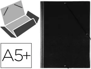 Carpeta Gomas Solapas Plastico Saro Cuarto Negro Nueva Colección