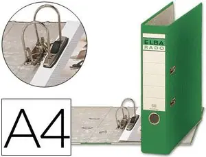 Archivador de Palanca Elba Carton Forrado Din A4 Verde -Lomo de 80 mm -Rado Chic Favorito De Clientes