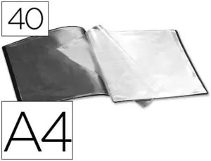 Carpeta Liderpapel Escaparate 37935 40 Fundas Polipropileno Din A4 Negra Barato
