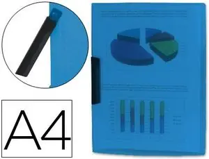 Carpeta Liderpapel Dossier Pinza Lateral 35482 Polipropileno Din A4 Azul 30 Hojas Pinza Giratoria Marca Reconocida