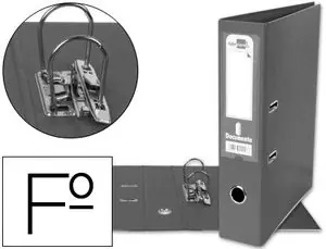 Archivador de Palanca Liderpapel Folio Documenta Forrado Pvc con Rado Lomo 75Mm Gris Compresor Metal Favorito De Clientes