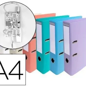 Archivador de Palanca Exacompta Carton Forrado Pvc Din A4 Colores Pasteles Surtidos Lomo 70 mm con Hecho A Mano