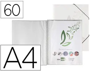 Carpeta Liderpapel Escaparate con Espiral 60 Fundas Polipropileno Din A4 Transparente Última Oportunidad