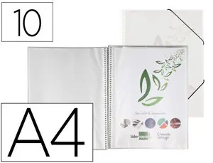 Carpeta Liderpapel Escaparate con Espiral 10 Fundas Polipropileno Din A4 Transparente No Te Lo Pierdas