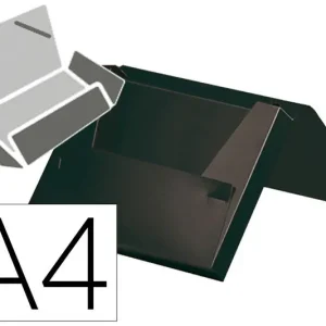Stock Limitado Carpeta Liderpapel Portadocumentos Gomas Pp A4 Negro Opaco Lomo 25 mm