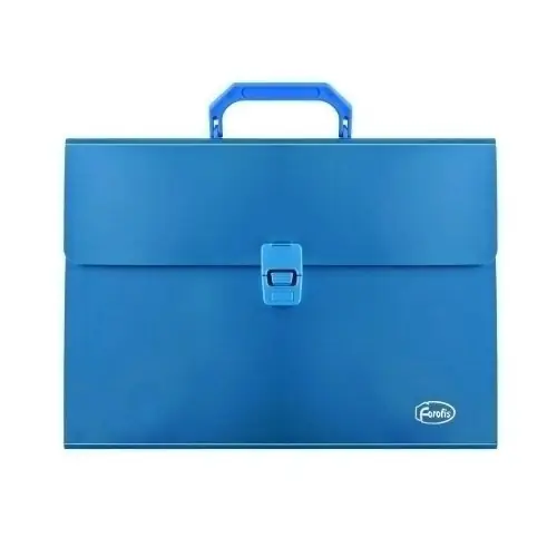 Tendencia Clasificador Acordeon Forofis Pp Opaco A4 13 Dptos con Asa y Broche Azul