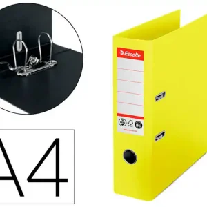 Archivador de Palanca Esselte N 1 Co2 Neutral Din A4 Carton Forrado Lomo 75 mm Amarillo Vivida Ordenar Ahora Mismo