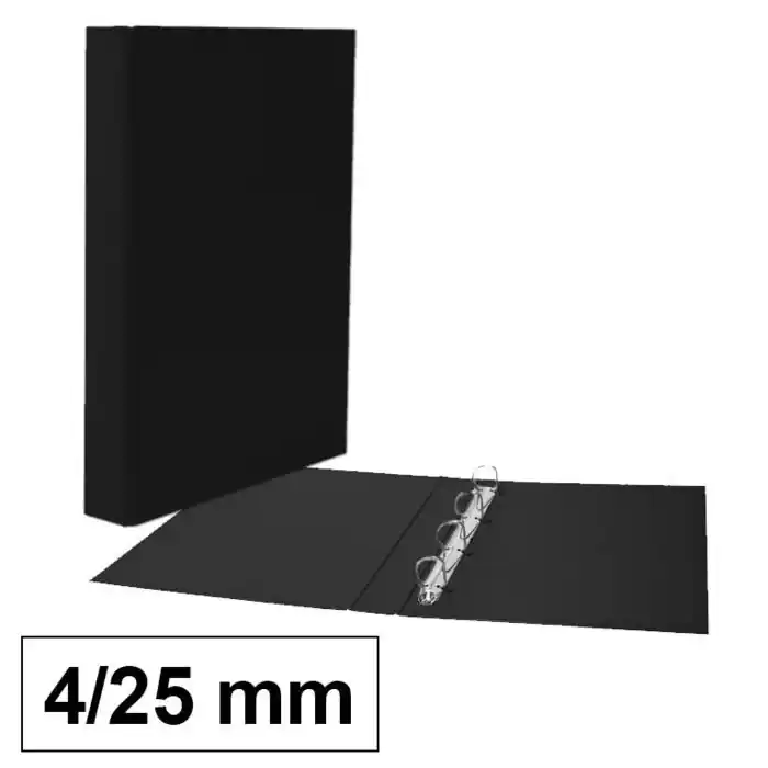 Carpeta Anillas Plus Office Folio Cartón Forrado Pp 4/25Mm Negro Solo Por Tiempo Limitado