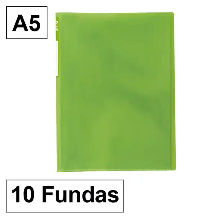 Venta Final Carpeta Plus Office 5010 A5 10 Fundas Verde