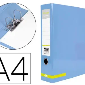 Archivador de Palanca Liderpapel A4 Color System Forrado sin Rado Lomo 80 mm Celeste Compresor Metalico Favorito De Clientes