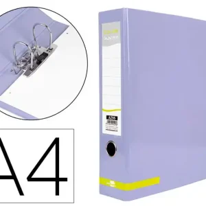 Archivador de Palanca Liderpapel A4 Color System Forrado sin Rado Lomo 80 mm Lavanda Compresor Metalico No Te Lo Pierdas