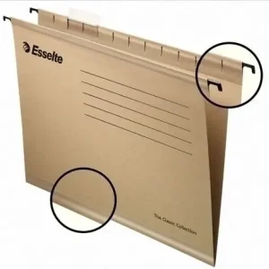 Auténtico Carpeta Colgante Esselte Cart. visor Superior Rig. V Kraft 230G A4 Paquete de 50