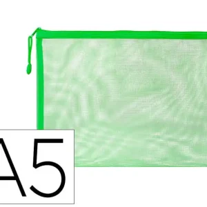 Bolsa Zipper Bag Liderpapel Poliester Transpirable Multiusos Din A5 Verde Pastel Tendencia