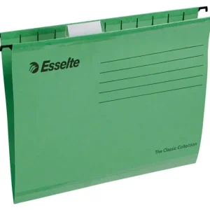 Carpeta Colgante Esselte Din A4 Kraft Lomo V Visor Corto Flexible Verde Caja de 25 Unidades Más Vendido