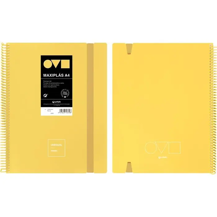 Carpeta 20 Fundas Maxiplas Polyfoam Unequal Minimal Amarillo Soft Precio Económico
