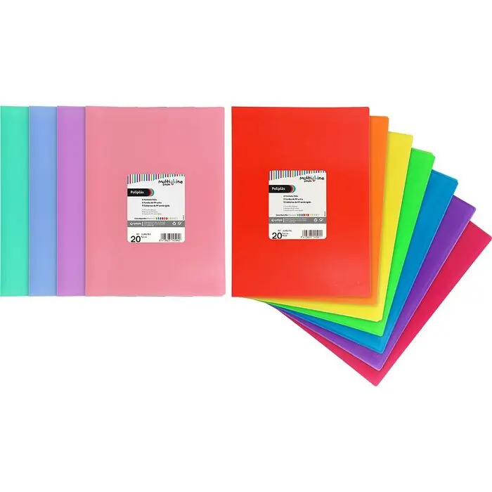 Carpeta 40 Fundas Poliplas Folio Pp Translucido Multiline Rojo Promoción Exclusiva