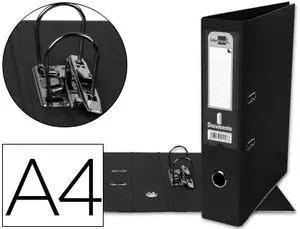 Archivador Palanca Liderpapel A4 75 mm Forrado Pvc con Rado Negro Envío Exprés