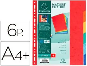 Última Oportunidad Juego 6 Separadores Carton A4+ Colores Vivos