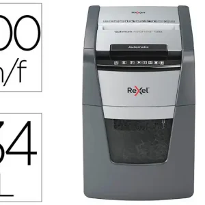 Destructora de Documentos Rexel Optimum Auto+ 100X Eu Capacidad 100 Hojas Particulas Destruye Grapas Moderno