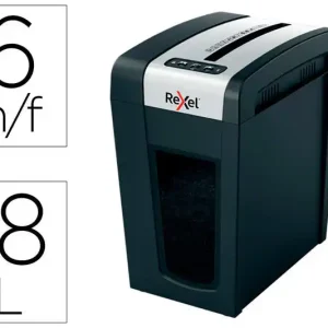 Oferta De Temporada Destructora de Documentos Rexel Secure Mc6-Sl Eu Capacidad 6 Hojas Grapas Clips Tarjetas y Cd 18 L
