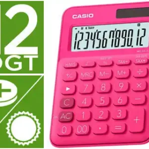 Calculadora de Oficina Sobremesa 12 Dígitos Casio Ms-20Uc Fucsia Pago Seguro
