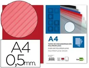 Tapa Encuadernacion Liderpapel Polipropileno Rayado A4 0. 5Mm Rojo Paquete de 100 Unidades Compra Ahora